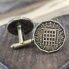 Threepenny Bit Cufflinks (Portcullis)