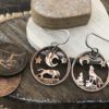 Wolf Scene Earrings (Bronze)