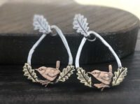 Autumn Raindrop Wren Earrings